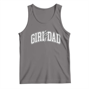 Girl Dad Lightning Bolt Checkered Varsity Daughter Daddy Tank Top TS11 Deep Heather Print Your Wear