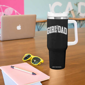 Girl Dad Lightning Bolt Checkered Varsity Daughter Daddy Tumbler With Handle TS11 Print Your Wear