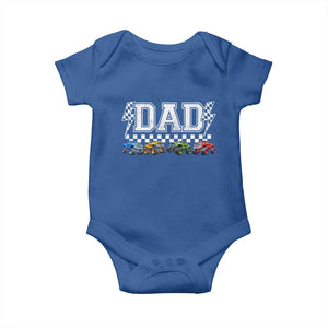 Monster Truck Dad Baby Onesie Funny Truck Daddy Checkered Father's Day TS11 Royal Blue Print Your Wear