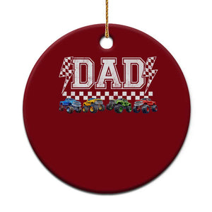 Monster Truck Dad Ceramic Ornament Funny Truck Daddy Checkered Father's Day TS11 1pc Red Print Your Wear
