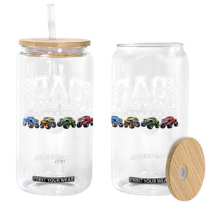 Monster Truck Dad Glass Can Funny Truck Daddy Checkered Father's Day TS11 Print Your Wear