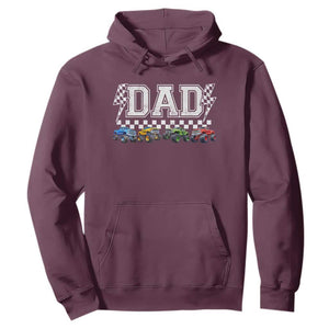 Monster Truck Dad Hoodie Funny Truck Daddy Checkered Father's Day TS11 Maroon Print Your Wear