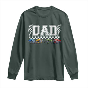 Monster Truck Dad Long Sleeve Shirt Funny Truck Daddy Checkered Father's Day TS11 Dark Forest Green Print Your Wear