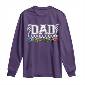 Monster Truck Dad Long Sleeve Shirt Funny Truck Daddy Checkered Father's Day TS11 Purple Print Your Wear