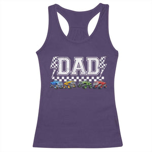 Monster Truck Dad Racerback Tank Top Funny Truck Daddy Checkered Father's Day TS11 Purple Print Your Wear