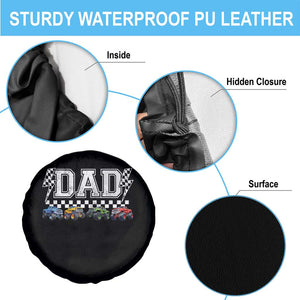 Monster Truck Dad Spare Tire Cover Funny Truck Daddy Checkered Father's Day TS11 Print Your Wear
