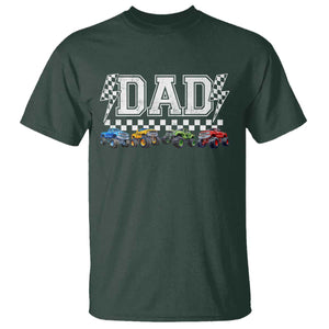 Monster Truck Dad T Shirt Funny Truck Daddy Checkered Father's Day TS11 Dark Forest Green Print Your Wear