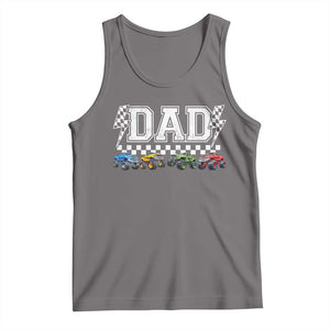 Monster Truck Dad Tank Top Funny Truck Daddy Checkered Father's Day TS11 Deep Heather Print Your Wear