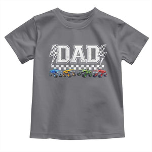 Monster Truck Dad Toddler T Shirt Funny Truck Daddy Checkered Father's Day TS11 Charcoal Print Your Wear