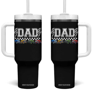 Monster Truck Dad Tumbler With Handle Funny Truck Daddy Checkered Father's Day TS11 One Size: 40 oz Black Print Your Wear