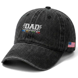 Monster Truck Dad Washed Cotton Baseball Cap Funny Truck Daddy Checkered Father's Day TS11 Print Your Wear