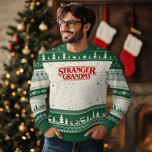Stranger Grandma Ugly Christmas Sweater Funny Grandmother Movie Gift TS11 Beige Green Print Your Wear