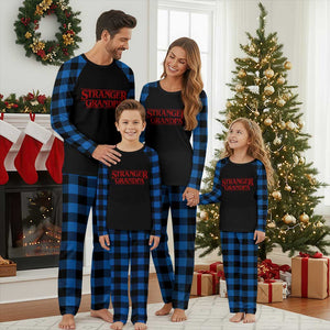 Stranger Grandpa Plaid Pajama Set Funny Grandfather Movie Gift TS11 Blue Plaid Print Your Wear