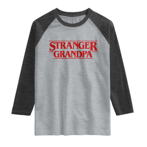 Stranger Grandpa Raglan Shirt Funny Grandfather Movie Gift TS11 Heather Gray Heather Charcoal Print Your Wear