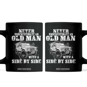 Classic Car Coffee Mug Never Underestimate An Old Man With A Side By Side Vintage Car TS11 Black Print Your Wear