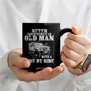 Classic Car Coffee Mug Never Underestimate An Old Man With A Side By Side Vintage Car TS11 Print Your Wear