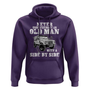 Classic Car Hoodie Never Underestimate An Old Man With A Side By Side Vintage Car TS11 Purple Print Your Wear