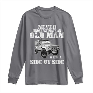 Classic Car Long Sleeve Shirt Never Underestimate An Old Man With A Side By Side Vintage Car TS11 Charcoal Print Your Wear
