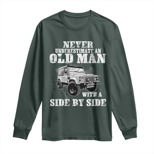 Classic Car Long Sleeve Shirt Never Underestimate An Old Man With A Side By Side Vintage Car TS11 Dark Forest Green Print Your Wear