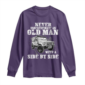 Classic Car Long Sleeve Shirt Never Underestimate An Old Man With A Side By Side Vintage Car TS11 Purple Print Your Wear
