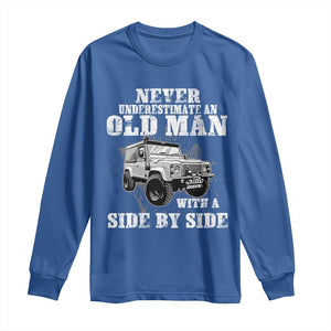 Classic Car Long Sleeve Shirt Never Underestimate An Old Man With A Side By Side Vintage Car TS11 Royal Blue Print Your Wear