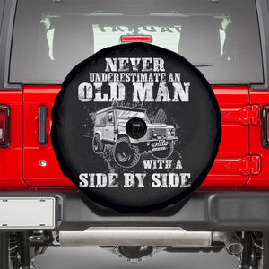 Classic Car Spare Tire Cover Never Underestimate An Old Man With A Side By Side Vintage Car TS11 Black Print Your Wear