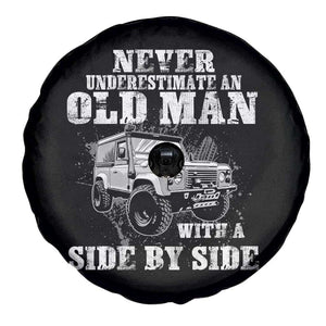 Classic Car Spare Tire Cover Never Underestimate An Old Man With A Side By Side Vintage Car TS11 Print Your Wear