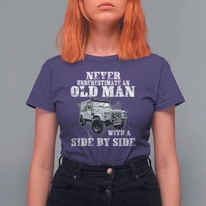 Classic Car T Shirt For Women Never Underestimate An Old Man With A Side By Side Vintage Car TS11 Purple Print Your Wear