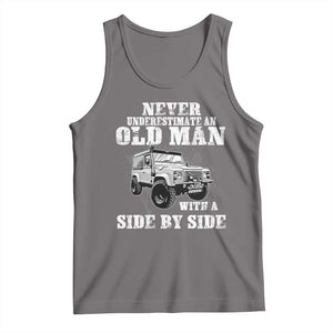 Classic Car Tank Top Never Underestimate An Old Man With A Side By Side Vintage Car TS11 Deep Heather Print Your Wear