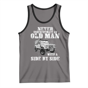 Classic Car Tank Top Never Underestimate An Old Man With A Side By Side Vintage Car TS11 Deep Heather Black Print Your Wear