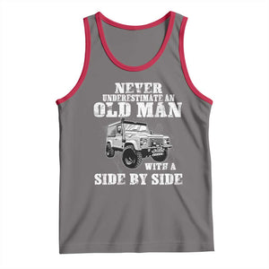 Classic Car Tank Top Never Underestimate An Old Man With A Side By Side Vintage Car TS11 Deep Heather Red Print Your Wear