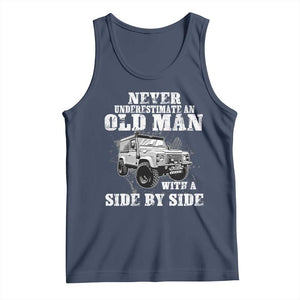 Classic Car Tank Top Never Underestimate An Old Man With A Side By Side Vintage Car TS11 Navy Print Your Wear