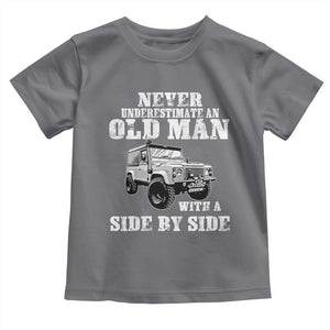 Classic Car Toddler T Shirt Never Underestimate An Old Man With A Side By Side Vintage Car TS11 Charcoal Print Your Wear