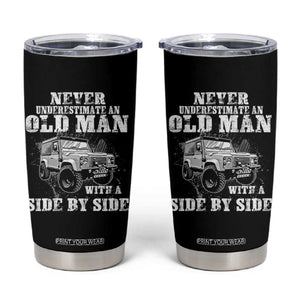 Classic Car Tumbler Cup Never Underestimate An Old Man With A Side By Side Vintage Car TS11 Black Print Your Wear