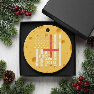 Pope Leo XIV Ceramic Ornament First American Pope Catholic Religious Cross American Flag TS11 1pc Yellow Cheese Print Your Wear