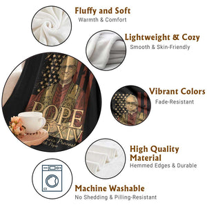 Cardinal Pope Leo XIV Throw Blanket 267th Robert Francis Prevost American Flag TS11 Print Your Wear