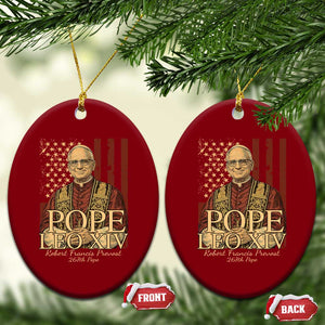 Cardinal Pope Leo XIV Ceramic Ornament 267th Robert Francis Prevost American Flag TS11 Print Your Wear
