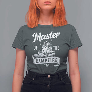 Camping Lover T Shirt For Women Master Of The Campfire Camper Outdoor Activity TS11 Dark Heather Print Your Wear