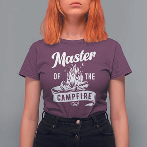 Camping Lover T Shirt For Women Master Of The Campfire Camper Outdoor Activity TS11 Maroon Print Your Wear