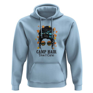 Funny Camping Lover Hoodie Camp Hair Don't Care Messy Bun Camper TS11 Light Blue Print Your Wear