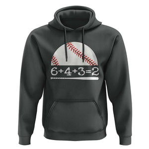 Funny Baseball Hoodie 6+4+3=2 Double Play Baseball Player TS11 Dark Heather Print Your Wear