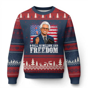 8 Ball 2 Million Dollars And Freedom Ugly Christmas Sweater Billy Meme Baby 4th of July