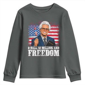 8 Ball 2 Million Dollars And Freedom Youth Sweatshirt Billy Meme Baby 4th of July
