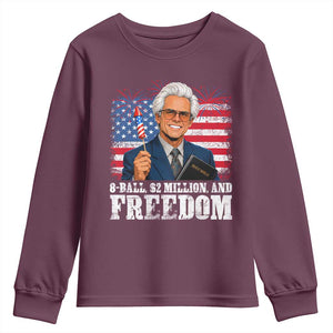 8 Ball 2 Million Dollars And Freedom Youth Sweatshirt Billy Meme Baby 4th of July