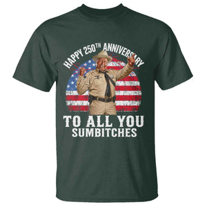 Happy 250th Anniversary To All You Sumbitches T Shirt Funny Smokey Patriotic 70s Movie The Bandit