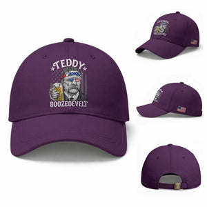 Teddy Boozedevelt Theodore Roosevelt 4th of July Baseball Cap Funny Beer Drinking Vintage American Flag