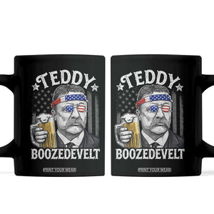 Teddy Boozedevelt Theodore Roosevelt 4th of July Coffee Mug Funny Beer Drinking Vintage American Flag