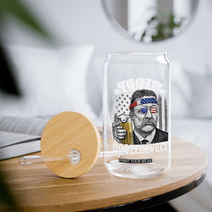 Teddy Boozedevelt Theodore Roosevelt 4th of July Glass Can Funny Beer Drinking Vintage American Flag
