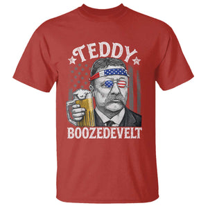 Teddy Boozedevelt Theodore Roosevelt 4th of July T Shirt Funny Beer Drinking Vintage American Flag
