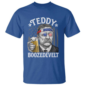 Teddy Boozedevelt Theodore Roosevelt 4th of July T Shirt Funny Beer Drinking Vintage American Flag